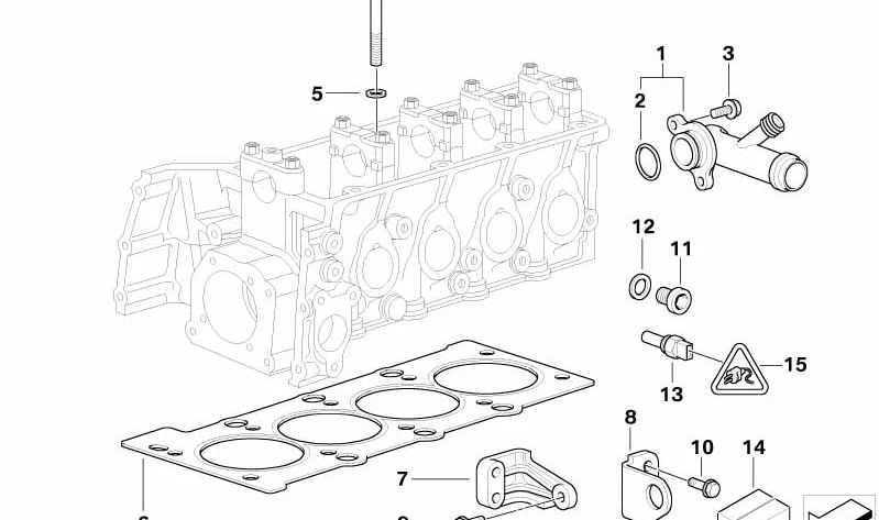 Juego de juntas de culata sin amianto OEM 11120007612 para BMW E46. Repuesto original BMW.