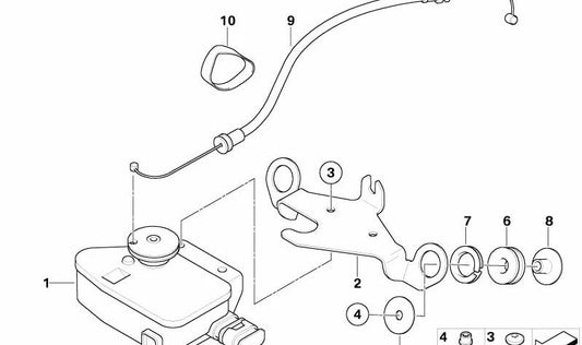 Chapa soporte OEM 18307709545 para motos BMW R1200S, HP2 Sport. Original BMW Motorrad.