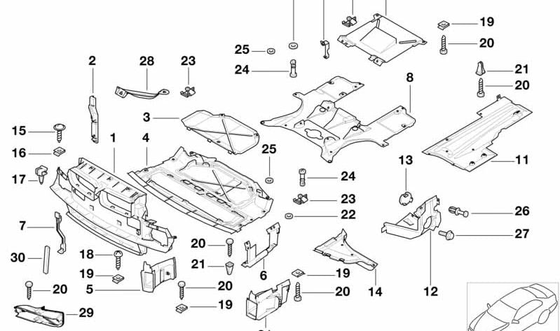 Cubierta lateral derecha compartimento motor OEM 51718235260 para BMW Serie 7 E38. Pieza original BMW.