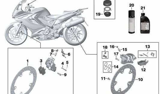 Parafuso ISA M10x1.25x35 OEM 34117693548 para BMW F800GT, F800GS, F800S, F800ST, F800R. Originais BMW Motorrad.