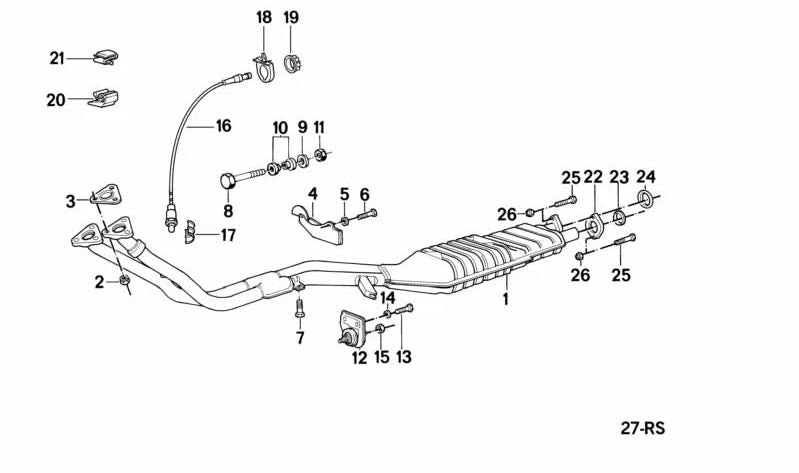 Sonda lambda OEM 11781716114 para BMW E30. Original BMW.