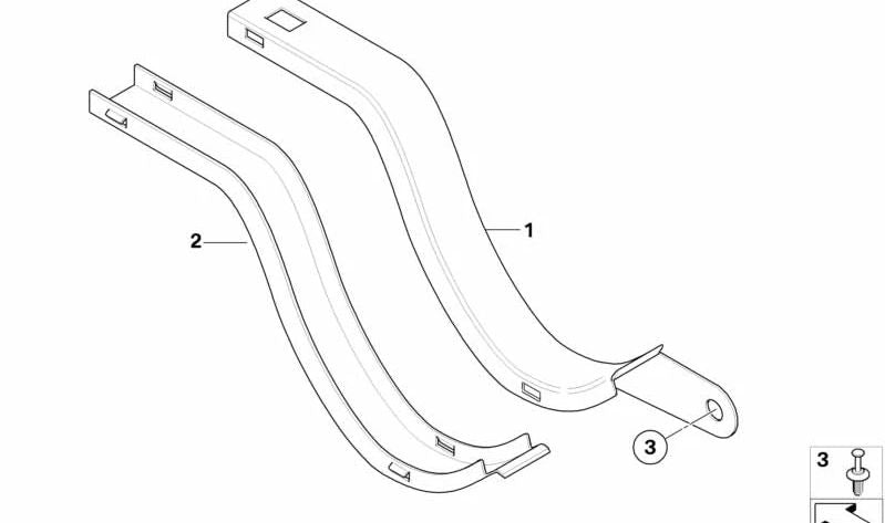 Canal de cables parte superior cristal trasero derecho para BMW E61, E61N (OEM 61136978338). Original BMW.