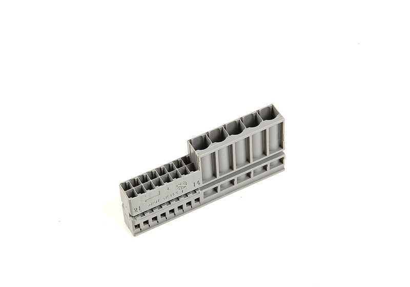 Caja de enchufe gris OEM 61138364884 para MINI R56, R60, R61, BMW E81, E87, X3 E83... y más. Original BMW y MINI.