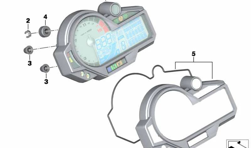 INSTRUMENT TABLE OEM 62111691268 for BMW Motorrad S 1000 R (SK47, 2016–2020). Original screen with accounting and witnesses. Original BMW Motorrad replacement.