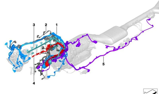 Fiação do motor para o módulo de incandescência OEM 12519886538 para BMW G05, G06, G07. BMW original.