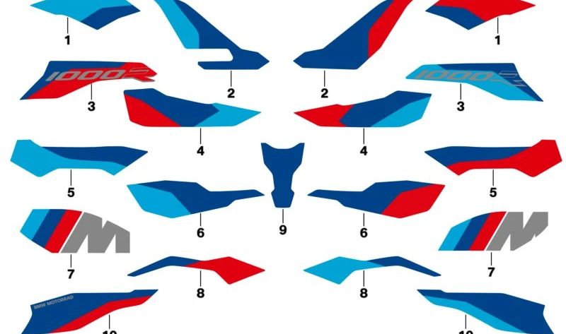 Décoration de spoiler moteur gauche OEM 51148523021 pour BMW Motorrad M 1000 R (K63). BMW Motorrad d'origine.