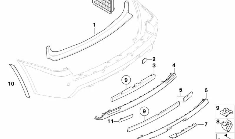 Absorbedor de impactos delantero OEM 51123414411 para BMW E83. Original BMW.