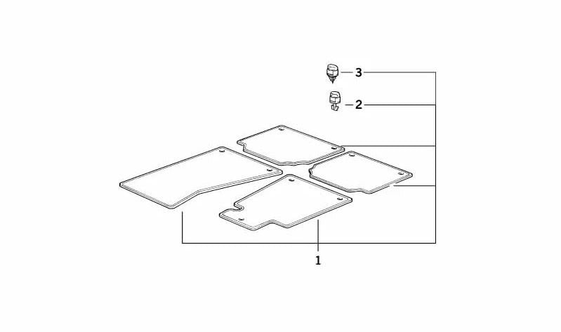 Juego de Alfombrillas Festival para BMW Serie 3 E30 (OEM 82119413895). Original BMW