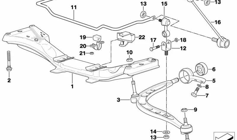 Silentblocks of Suspension Arm (Trapezgummis) OEM 31129059288 für BMW E36 und Z3. Originaler BMW Ersatz.