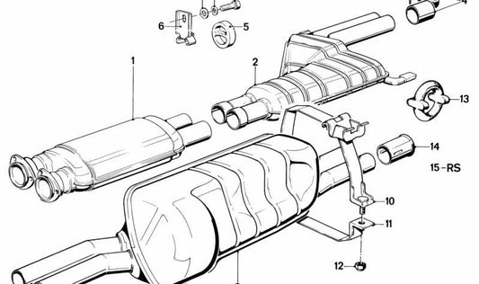 OEM intermediário silencioso 18121175769 para BMW E30, E28, E24, E23. BMW original.