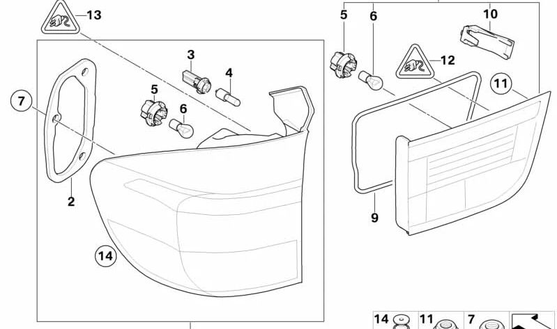 PILOT PEGNO DESTRE OEM 63217200820 per BMW E70 (X5). BMW Luce esterna laterale originale.