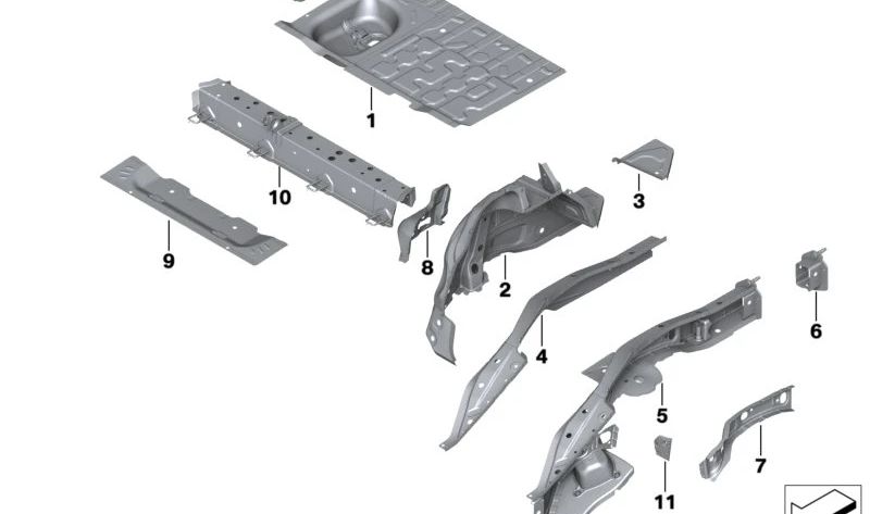 Larguero superior izquierdo OEM 41007402371 para MINI F55, F55 LCI, F65. Original MINI.