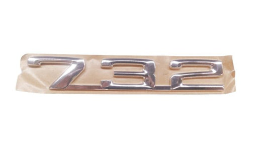 Emblema adesivo traseiro "732" OEM 51141873100 para BMW Série 7 E23. BMW genuíno.
