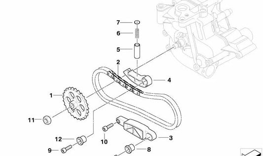 Tuerca hexagonal OEM 11417837553 para BMW E90, E92, E93, E60, E61, E63, E64 con motor S65. Pieza original BMW.