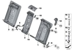 Suporte direito para BMW E81, E87, E91, E61, F25, F26, E71, E72 (OEM 52207141992). BMW original.
