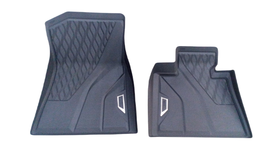 Juego de alfombrillas delanteras antideslizantes OEM 51472458559 para BMW X5 {F85,F95,G05}. Protege contra agua y suciedad con ajuste 3D perfecto. Original BMW.