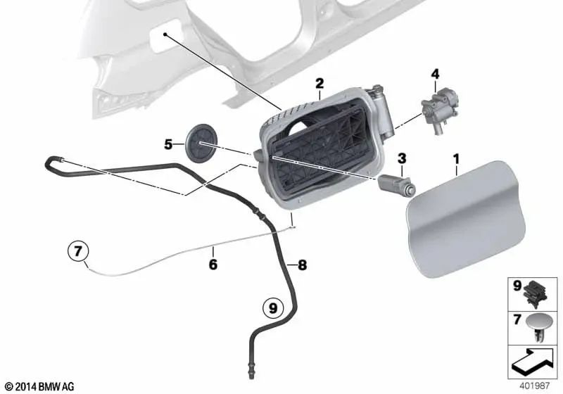 COUVERTURE CUBE pour BMW F25 (OEM 51177213035). BMW d'origine