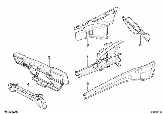 Pasarruedas delantero izquierdo para BMW (OEM 41142291653). Original BMW.