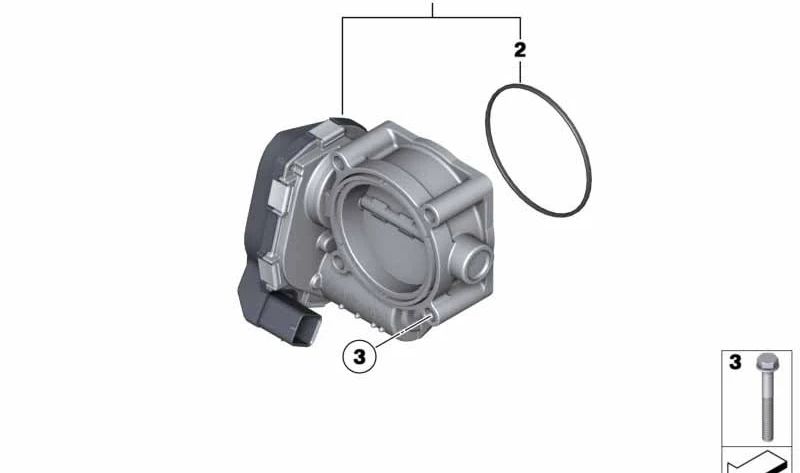 Cuerpo de mariposa OEM 13547555944 para BMW F07, F07N, F10, F10N, F11, F11N, F06, F06N, F12, F12N, F13, F13N, F01, F01N, F02, F02N, F04, E70, E70N, F15, F85, E71, E72, F16, F86. Original BMW.