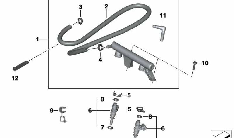 INJECTION RAIL 13547725329 FOR MOTORCYCLES BMW C 600 SPORT, C 650 SPORT, C 650 GT. Original BMW Motorrad.
