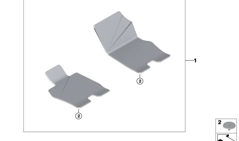 Juego de alfombrillas de terciopelo OEM 51477389887 para BMW I12 (i8 Coupé) e I15 (i8 Roadster). Original BMW.