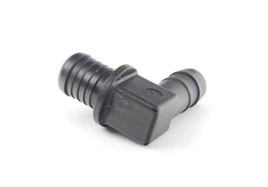 Conector acodado OEM 11611438132 para BMW E36, E39, E38, Z3 con motor M52. Original BMW.
