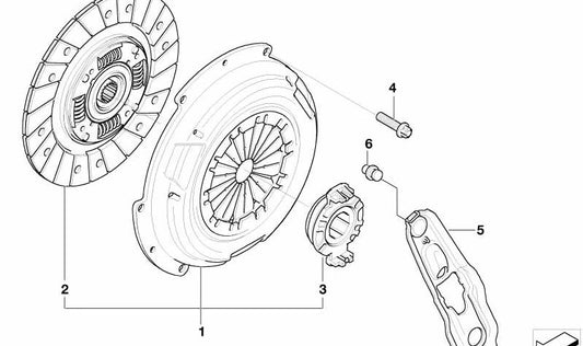 Cuerpo de desembrague OEM 21517536725 para MINI R50, R52 (2001-2008). Original MINI.