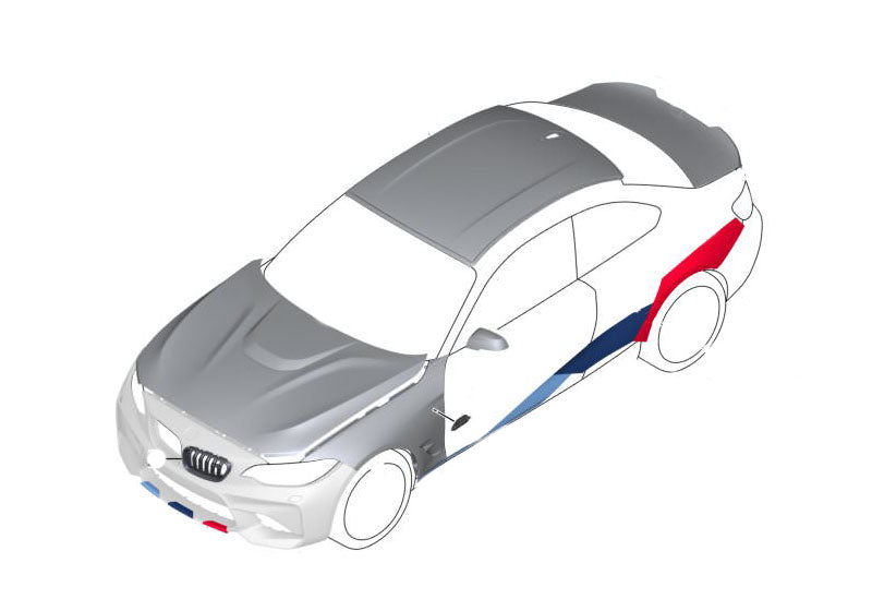 Zierleisten M Performance negras brillo OEM 51712459286 para BMW F87 M2. Mejora estética lateral con diseño deportivo. Original BMW.