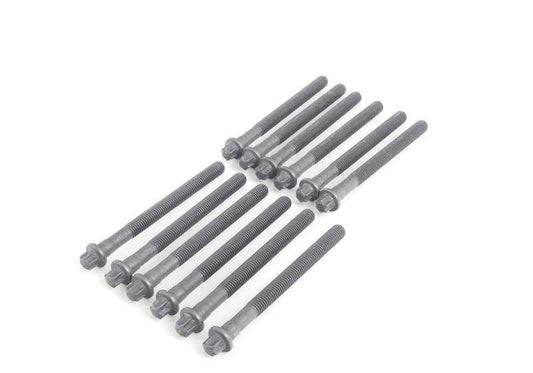 Juego de tornillos de culata OEM 11127838831 para BMW E90, E90N, E92, E92N, E93, E93N, E60, E61N, E63, E64. Original BMW.
