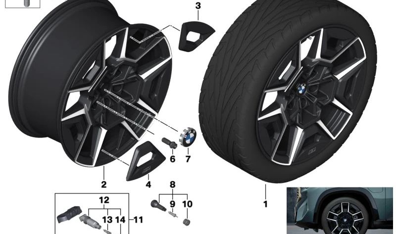 Inserto embellecedor para llanta OEM 36135A8BBA8 para BMW XM G09. Pieza original BMW.