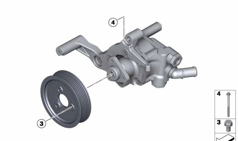 Bomba de dirección asistida OEM 32412284410 para BMW F10, F06, F12, F13. Original BMW.