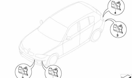 Rechte hintere Parksensor (PDC) OEM 51127119778 für BMW E87. Original BMW.