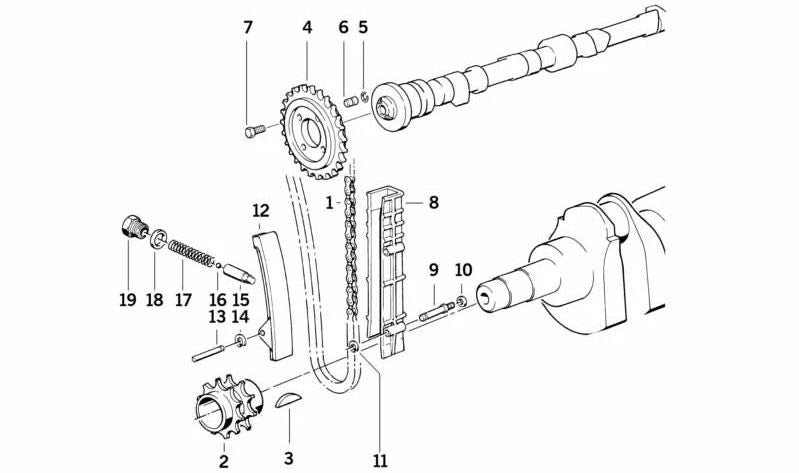 Piñón de distribución OEM 11211265010 para BMW E21, E30, E12, E28. Original BMW.