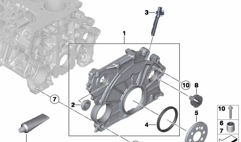 Tapa de la caja de distribución OEM 11148576799 para MINI R56 LCI, Clubman R55 LCI, Cabrio R57 LCI, Coupé R58, Roadster R59, Countryman R60, Paceman R61. Original MINI.