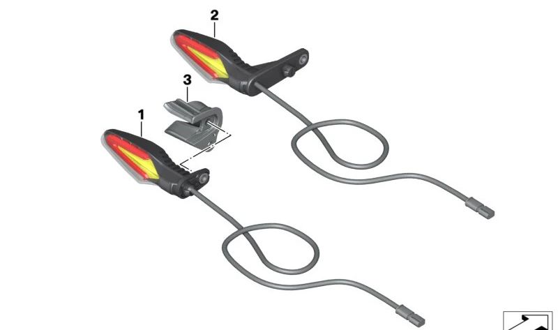 Soporte para intermitente trasero OEM 46625A9C052 para BMW Motorrad F 900 GS (FK81), R 12 nineT (RKR1, RKR3). Original BMW Motorrad.