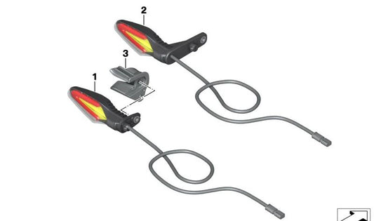 Soporte luz intermitente derecha OEM 46628829065 para motos BMW F 900 R, F 900 XR, C 400 GT. Original BMW Motorrad.