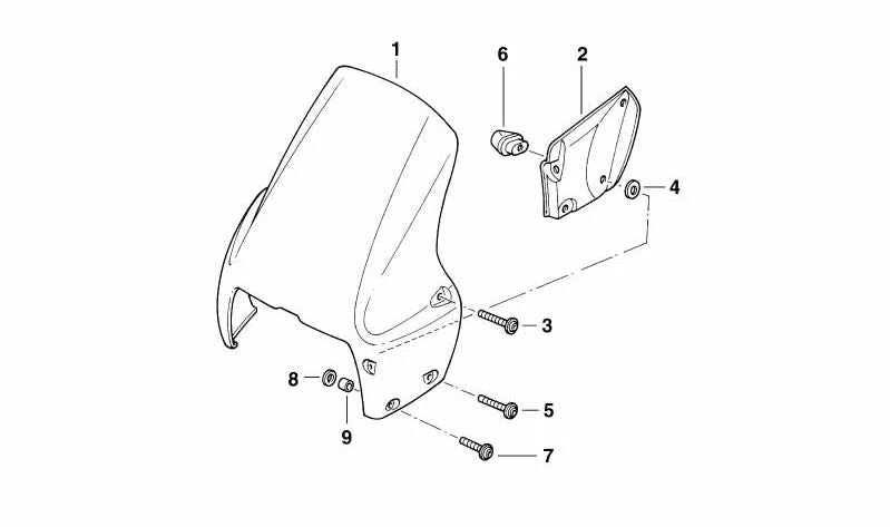 Parabrisas claro OEM 46632313257 para BMW R850GS, R1100GS. Original BMW Motorrad.
