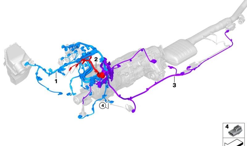 Cablaggio del motore OM Chicote 12518588679 per BMW G01, G02 (x3, x4). BMW originale