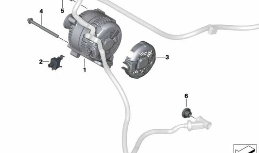 Caperuza de generador OEM 12315A284C2 para MINI F56, F55, Clubman F54, Cabrio F57, Countryman F60... y más. Original MINI.