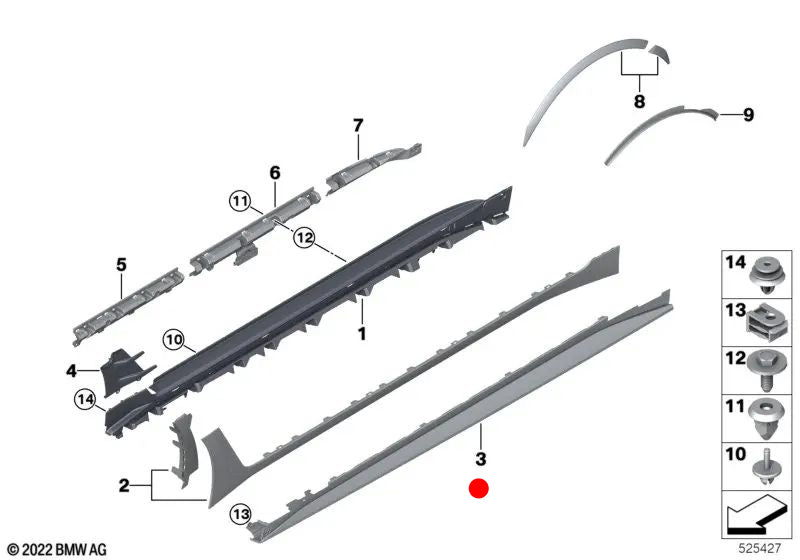 Revestimiento de faldón parte inferior derecha para BMW Serie 4 G26 (OEM 51775A360F8). Original BMW