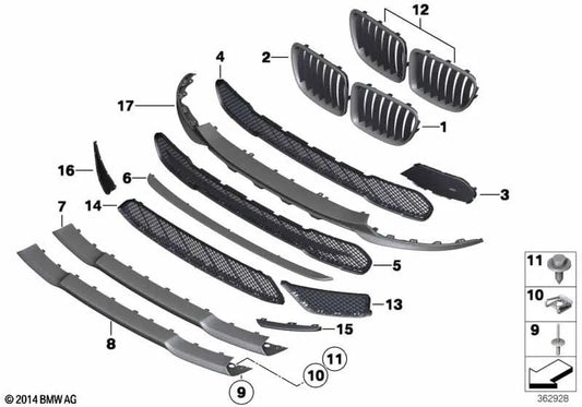 SPORTLINE Front-Luftkanal-Formteil OEM 51117374103 für BMW X1 E84. Original BMW.