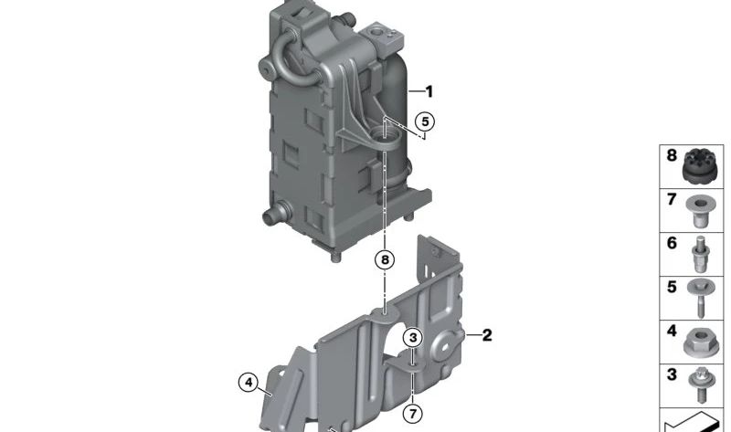 Condensador de aire acondicionado OEM 64535A1C605 para BMW G60, G61, G68, G70. Recambio original BMW.