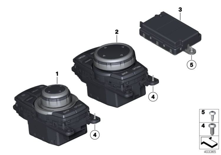 Controller central táctil cromo OEM 65829866969 para BMW F45, F46, i3, i8, X1, X2. Original BMW.