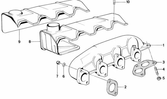 Junta de escape sin amianto OEM 11621723839 para BMW E21, E30, E12, E28. Original BMW.