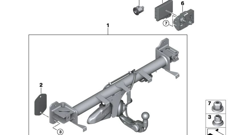 Soporte para unidad de control OEM 63115A0CBD5 para BMW G70. Pieza original BMW.
