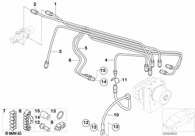 BMW Pipe 3 E21, E36, E46, Série 5 E12, E28, E34, Série 6 E24, Série 7 E38, Série 8 E31 (OEM 34306779187). BMW original.