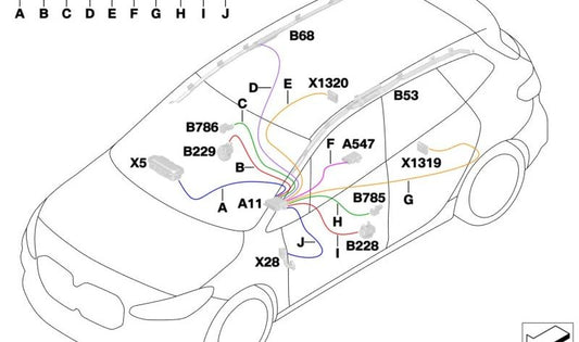 Reparaturlatt Airbag System 61115A409C3 für die BMW 2 U06 -Serie (216i, 218i, 218d, 220d) Alle kompatiblen Modelle. Original BMW.