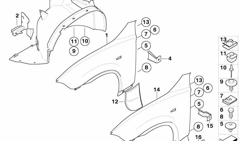Linke Seitenwandstütze für BMW X3 E83, E83N (OEM 41143403497). Original BMW