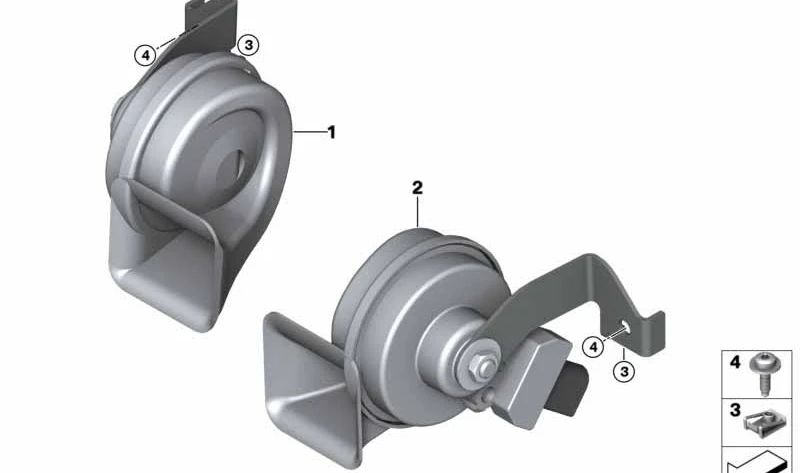 Bocina aguda electrónica OEM 61335A70C89 para MINI Countryman F60, F60 LCI. Original MINI.