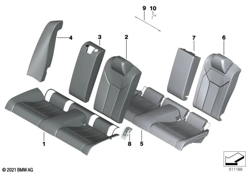 Rechte Leder -Backup -Abdeckung für die BMW 4 G82 -Serie (OEM 52208469476). Original BMW
